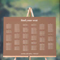 Mocha Simple Wedding Chart Alphabetisch
