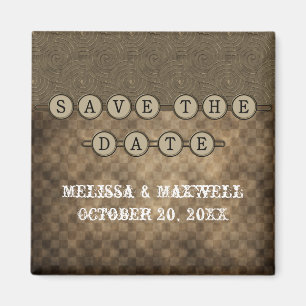 Mocha-Steampunk-Tasten Save-the-Date-Magnet Magnet