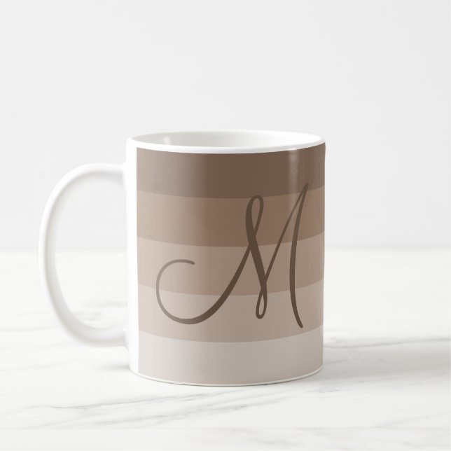 Mocha Stripes Personalisiert Kaffeetasse (Links)