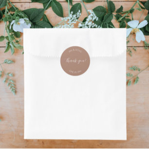 Mocha Stylized Wedding Vielen Dank Runder Aufkleber