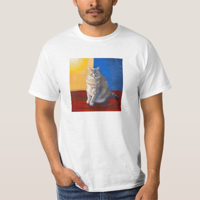 "Mocha the Cat" - Impressionist Style T - Shirt (Vorderseite)