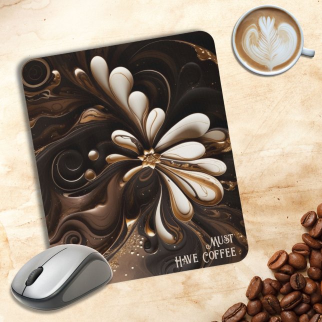 Mocha-Themed Mouse Pad von Coffee Lover Mousepad (Coffee Inspired Mocha Personalized Mouse Pad for Bsristas or Coffee Lovers)
