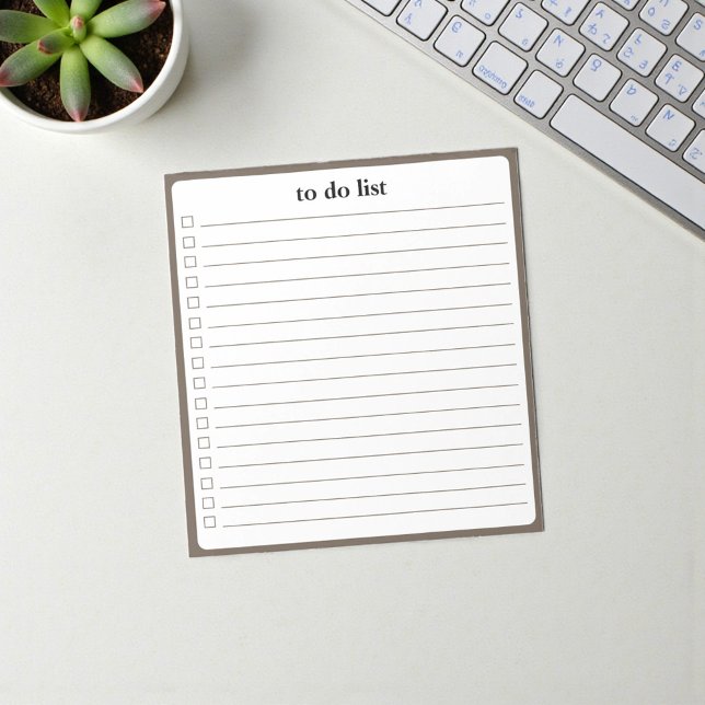 Mocha To Do List Minimalist Teacher Organizer  Notizblock (Mocha To Do List Minimalist Teacher Organizer Notepad)