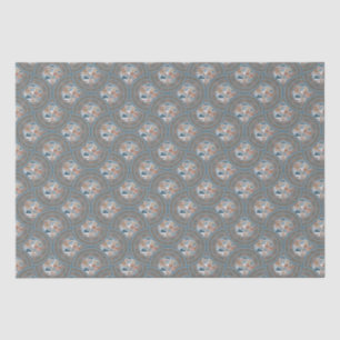 Mocha und Aquamarine Abstrakte Akzente Mandala Oge Seidenpapier