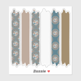 Mocha und Aquamarine Dot Mandala Patterns Washi Ta Aufkleber