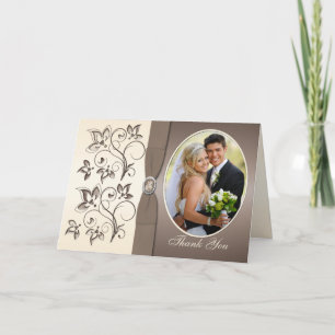 Mocha und Ivory Foto Danke, Card Dankeskarte