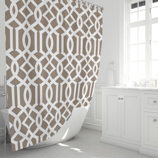 Mocha und White Trellis Duschvorhang (Von Creator hochgeladen)