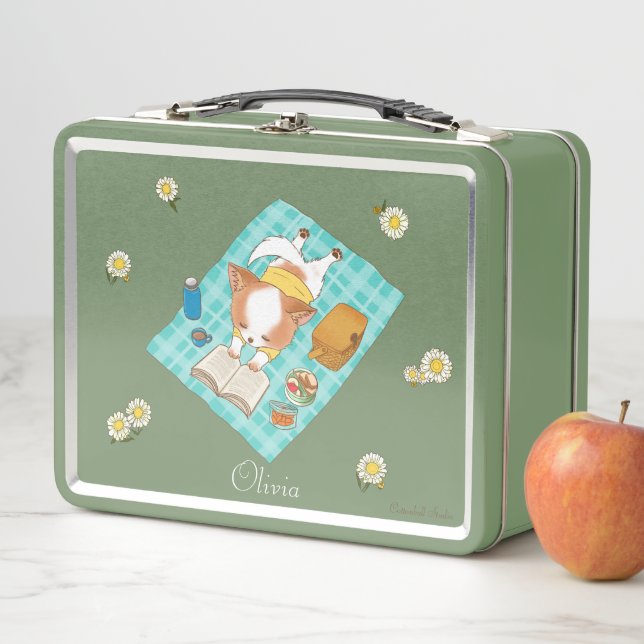 Mochi auf einem Picnic Customizable Design Lunch B Metall Brotdose (Beispiel)
