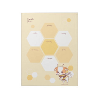 Mochi Bee Niedlich Puppy Honey Bee Weekly Planner Notizblock