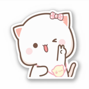 Mochi Cat Peach and Goma Aufkleber