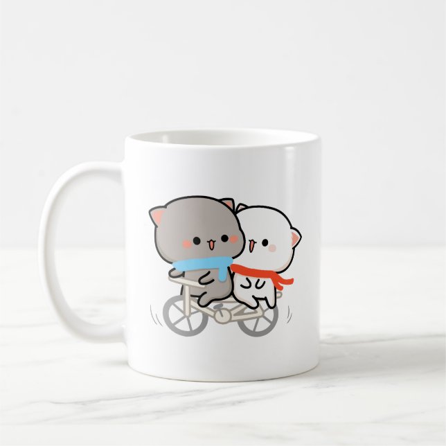 Mochi Cat Peach and Goma Kaffeetasse (Links)