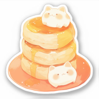 Mochi Cats und japanische Flusspancakes Sticker