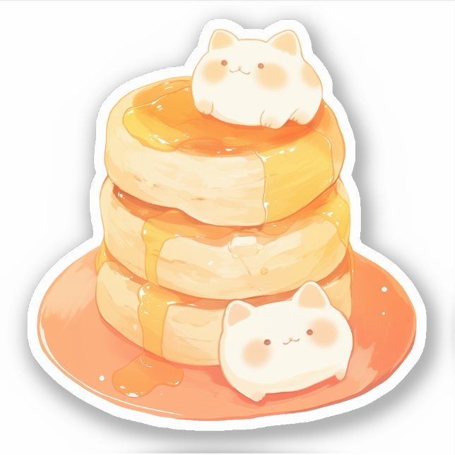 Mochi Cats und japanische Flusspancakes Sticker (Vorderseite)