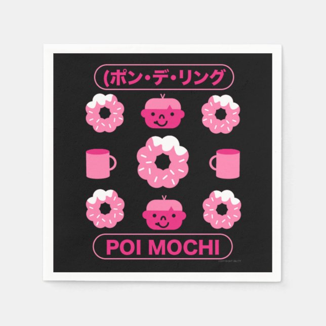 Mochi Donuts Poi Mochi und Kaffee Serviette (Vorderseite)