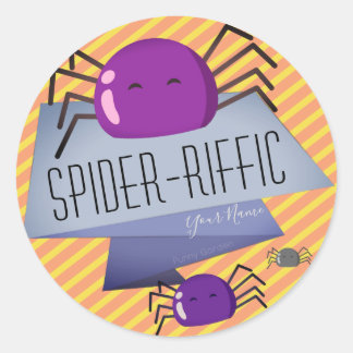 Mochi Halloween - Fun Lila Spider Spider riffic Runder Aufkleber
