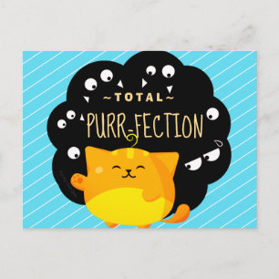 Mochi Halloween - Niedlich Orange Cat Purr-Fection Postkarte