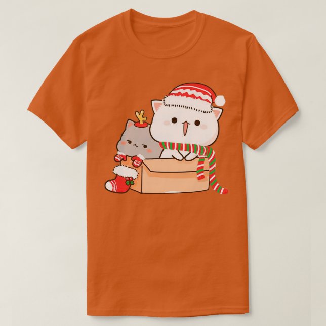 Mochi Mochi Peach Cat Peach and Goma Christmas T-Shirt (Design vorne)
