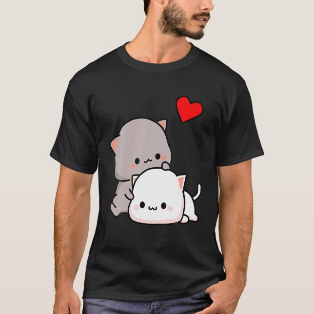 Mochia Peach and Goma Cat Lover Playa Kitts T-Shirt (Vorderseite)