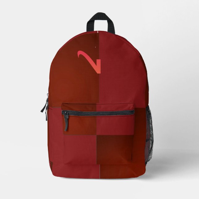 Mochila bicolor rojo de diferentes tonalidades  bedruckter rucksack (Vorderseite)