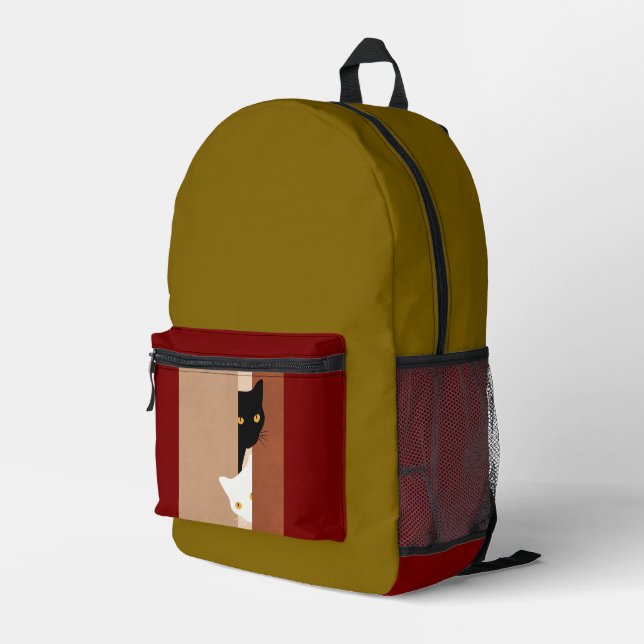 Mochila Dos Gatos Asomados Bedruckter Rucksack (Rückseitige Ecke Rechts)