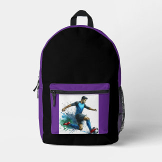 Mochila Futbolista Corriendo Con Balón Bedruckter Rucksack