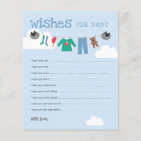 Möchten Sie Baby Shower Clothesline-Ratgeber Karte