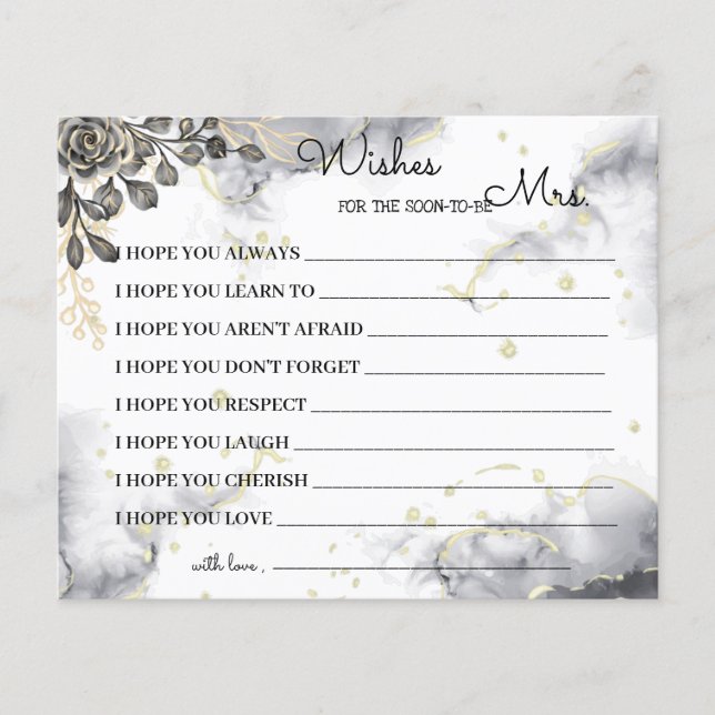 Möchten Sie bald Mrs. Black Rose Shower Card werde Flyer (Vorne)