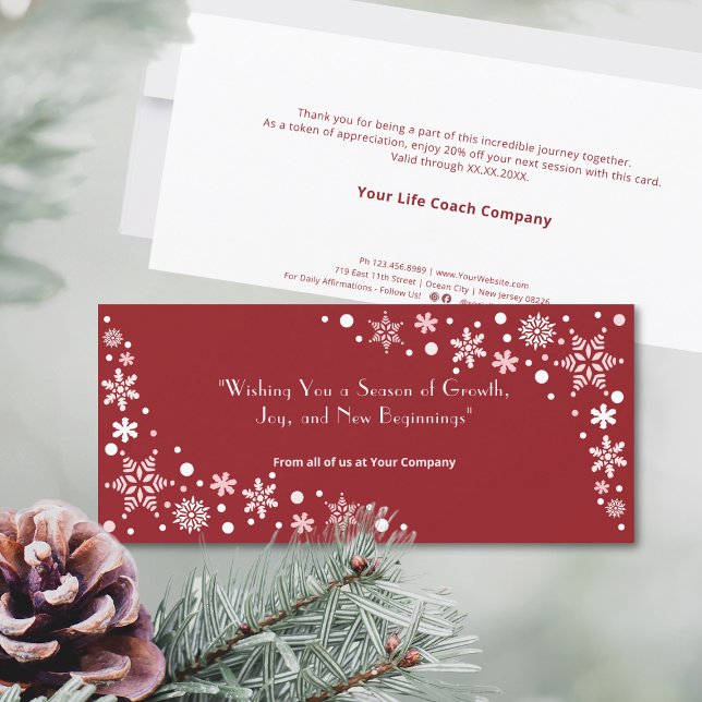 Möchten Sie eine Jahreszeit des Wachstums, Joy Fla (Wishing You a Season of Growth, Joy Flat Card, Business Season Greetings, Snowflakes)