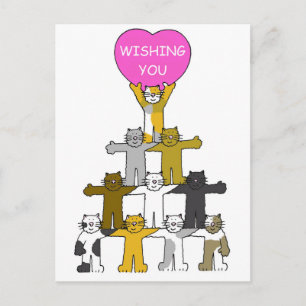 Möchten Sie einen schnellen Erholung Cartoon Katze Postkarte