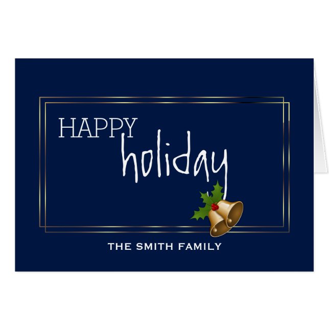 Möchten Sie glücklich Holiday Jingle Bell Weihnach (Vorderseite (Horizontal))