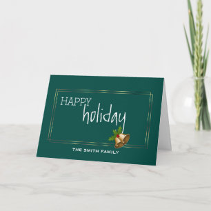 Möchten Sie glücklich Holiday Jingle Bell Weihnach Feiertagskarte
