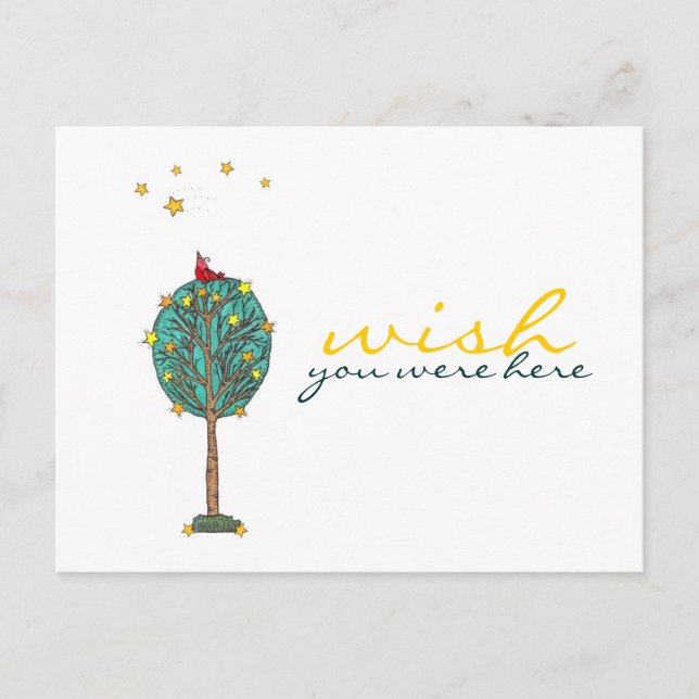 Möchten Sie hier Red Bird Shooting Star Design? Postkarte (Vorderseite)