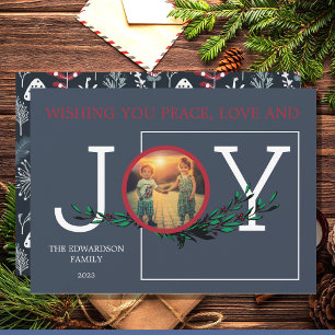 Möchten Sie Peace Liebe Joy Foto Weihnachtskarte