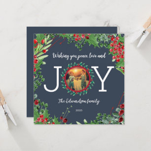 Möchten Sie Peace Liebe Joy Foto Weihnachtskarte