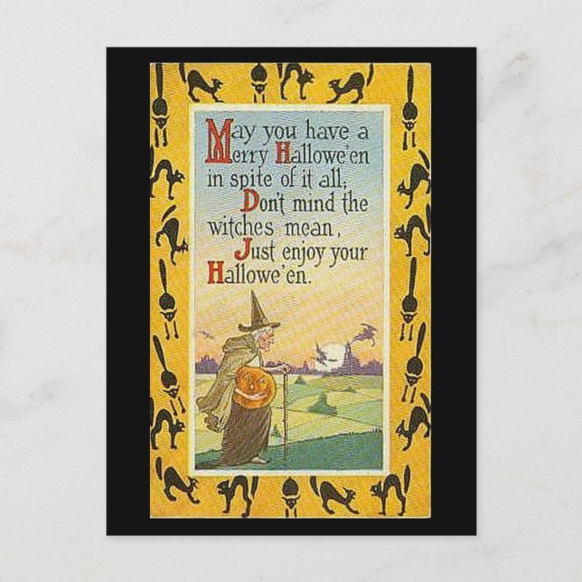 Möchtest du ein frohes Halloween haben? Postkarte (Vorderseite)