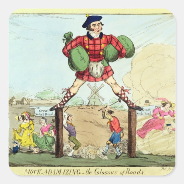 Mock-Adam-izing: Der Koloss der Straßen Quadratischer Aufkleber (Vorderseite)