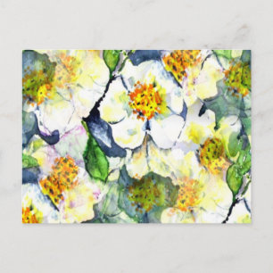 Mock Orange Seamless Floral Pattern Postkarte