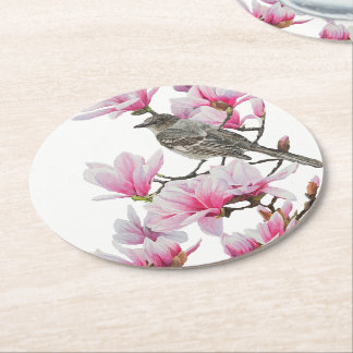 Mockingbird / Magnolias Runder Pappuntersetzer