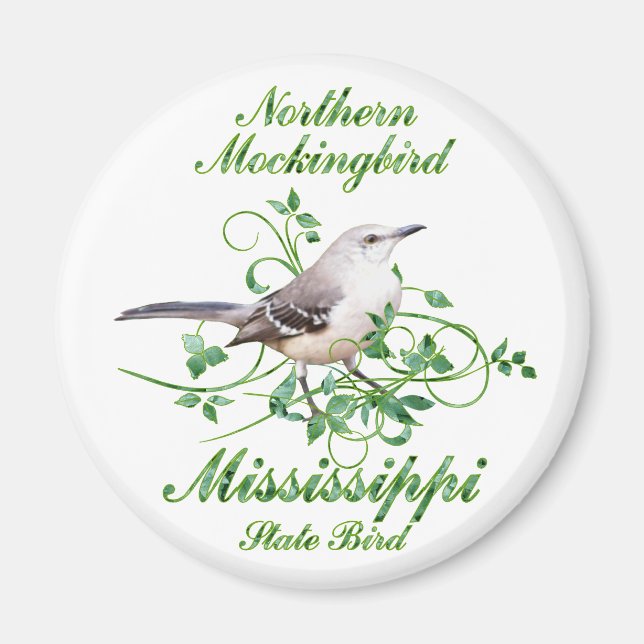 Mockingbird Mississippi Staat Bird Magnet (Vorne)