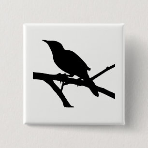 Mockingbird Silhouette Button