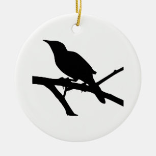 Mockingbird Silhouette Keramikornament