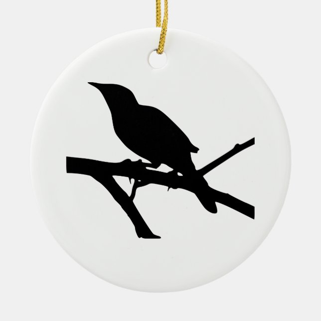 Mockingbird Silhouette Keramikornament (Vorne)