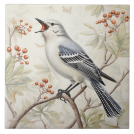 Mockingbird Tile - Illustration der grauen Natur Fliese