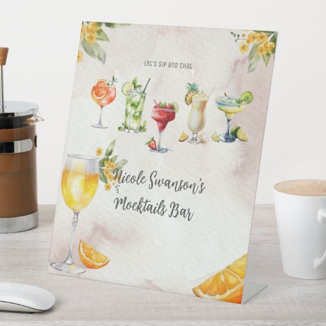 Mocktail Bar Party Pedestal Schild (In Situ)