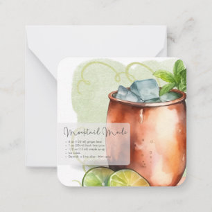 Mocktail Recipe Jungfrau Moskau Mule Gastgeschenk Mitteilungskarte