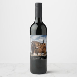 Mockup Big Horn Rind Custom Wine Labels Weinetikett