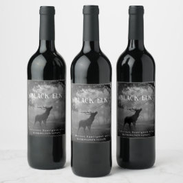 Mockup Black Elk Forest Custom Wine Labels Weinetikett