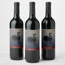 Mockup Elegante Schwan Custom Wine Label Weinetikett
