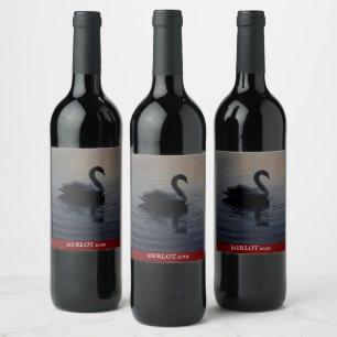 Mockup Elegante Schwan Custom Wine Label Weinetikett