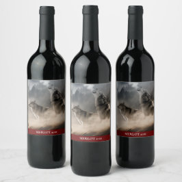 Mockup Elegante Wolf Custom Wine Label Weinetikett